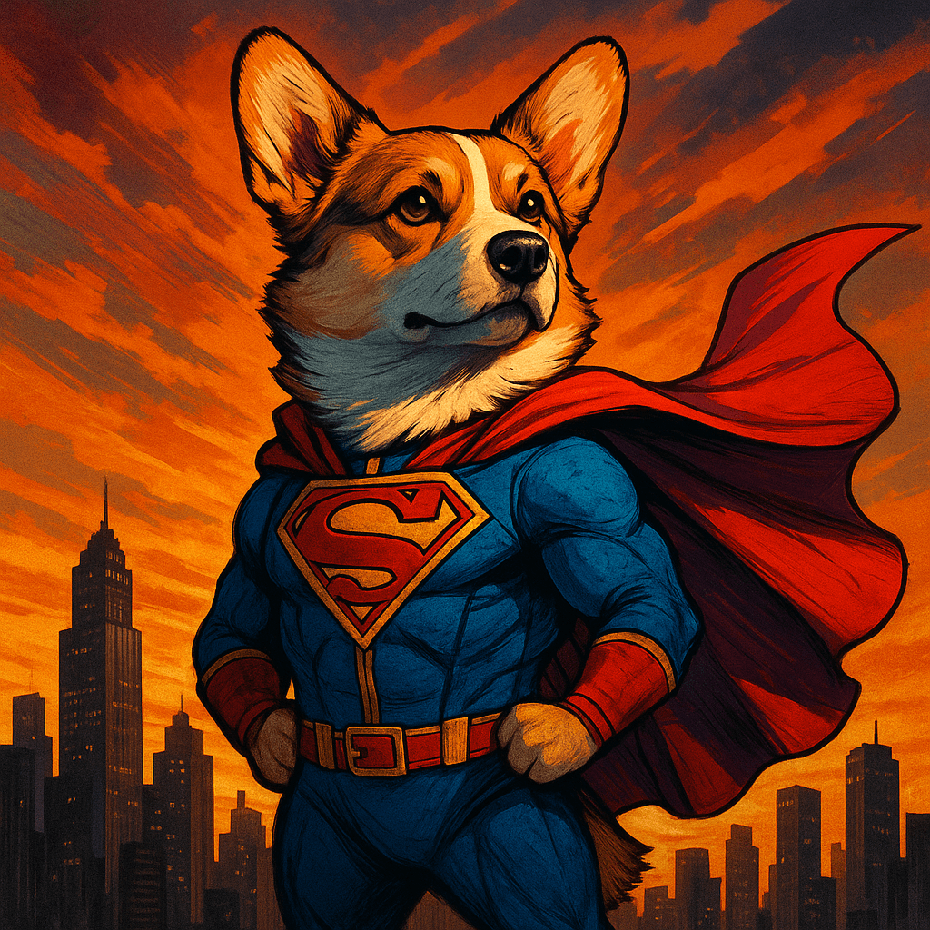 Superhero pet portrait example 4