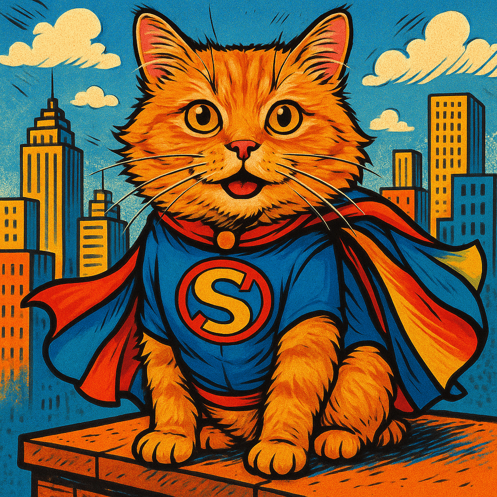 Superhero pet portrait example 3