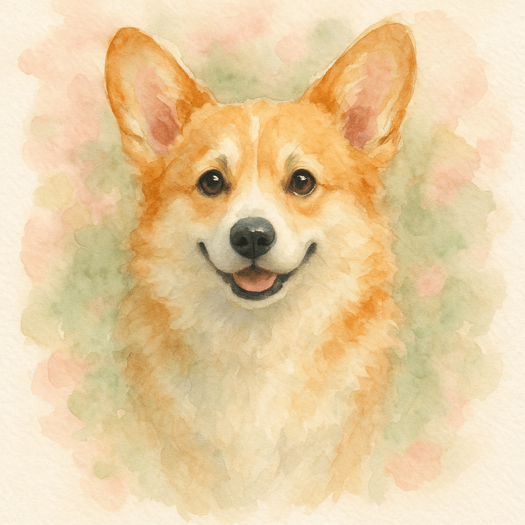 Watercolor pet portrait example 4