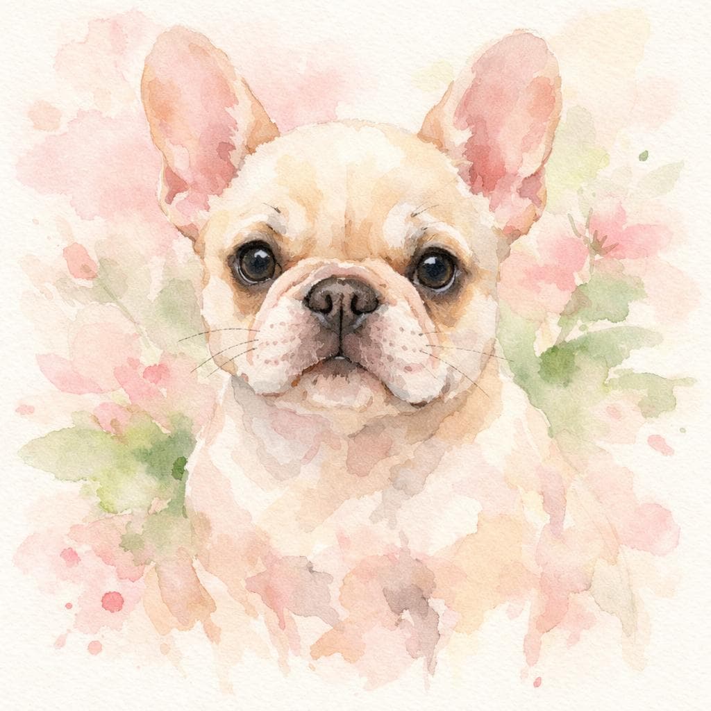 Watercolor pet portrait style